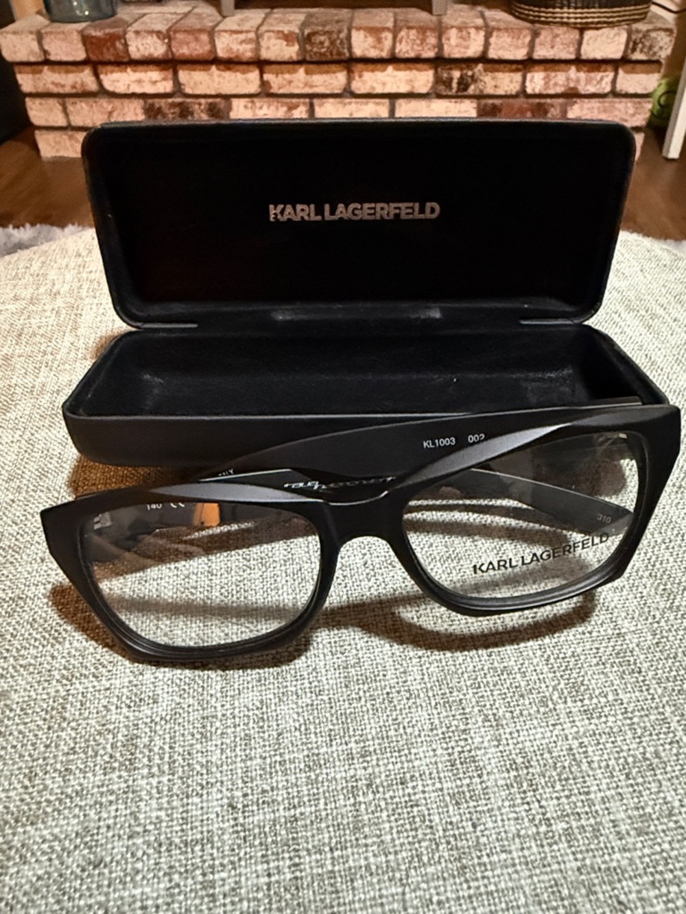 Karl Lagerfeld Matte Black Square Full-Rim Glasses